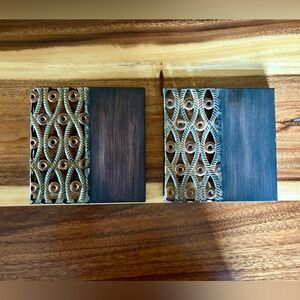 Brown, Brass, and Gold Decorative Panels. Size 8”x8”